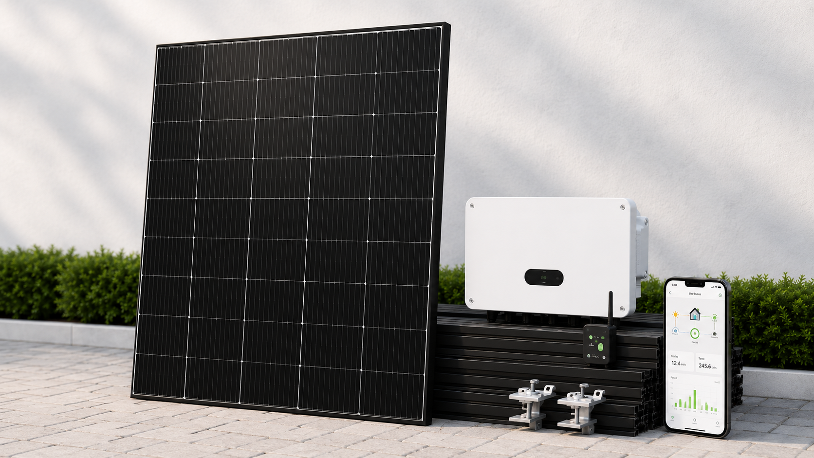 Standard on-grid solar package with panel and inverter